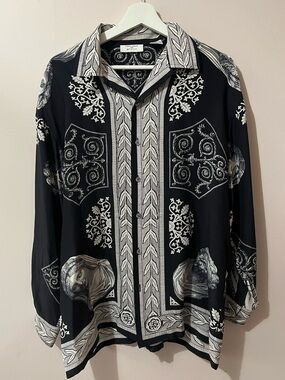 Timney-Fowler for Go>Silk 100% Silk Baroque Print Button-Up Blouse | Women’s